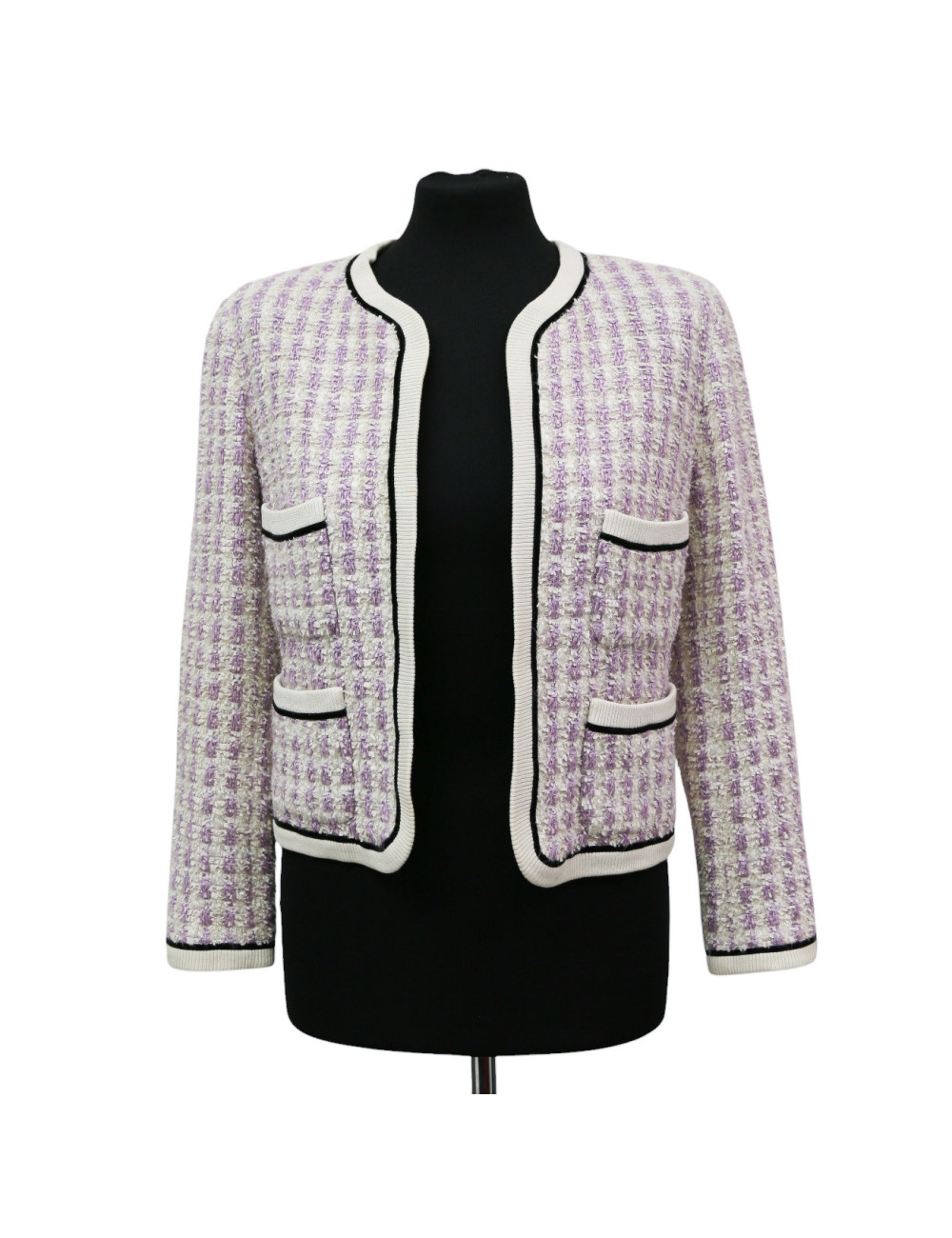 Robe T 38 CHANEL laine imprimé géométrique