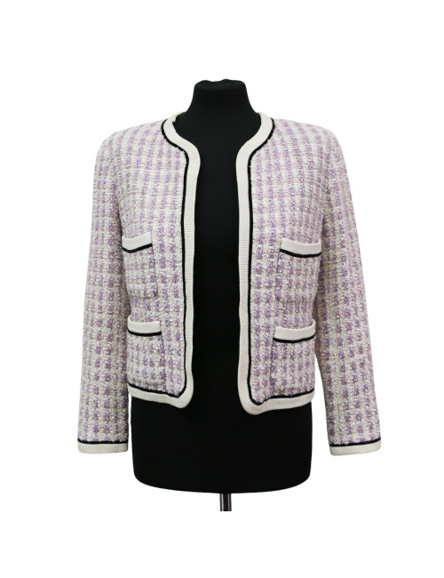 Robe T 38 CHANEL laine imprimé géométrique