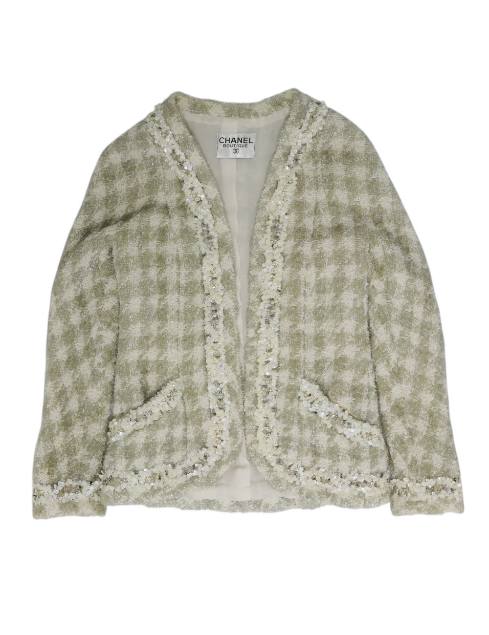 Robe T 38 CHANEL laine imprimé géométrique
