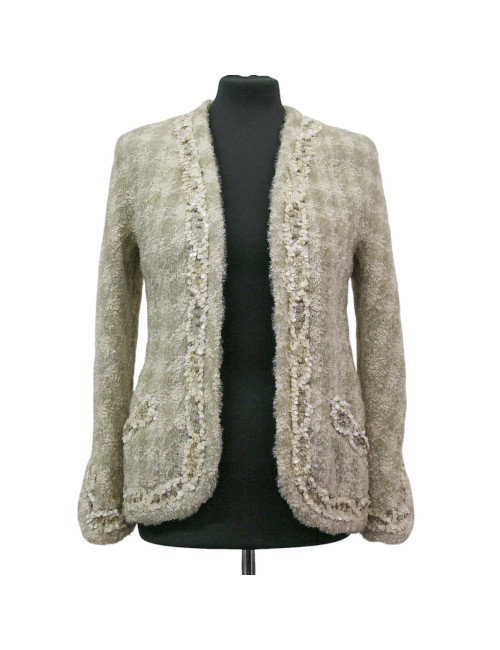 Robe T 38 CHANEL laine imprimé géométrique