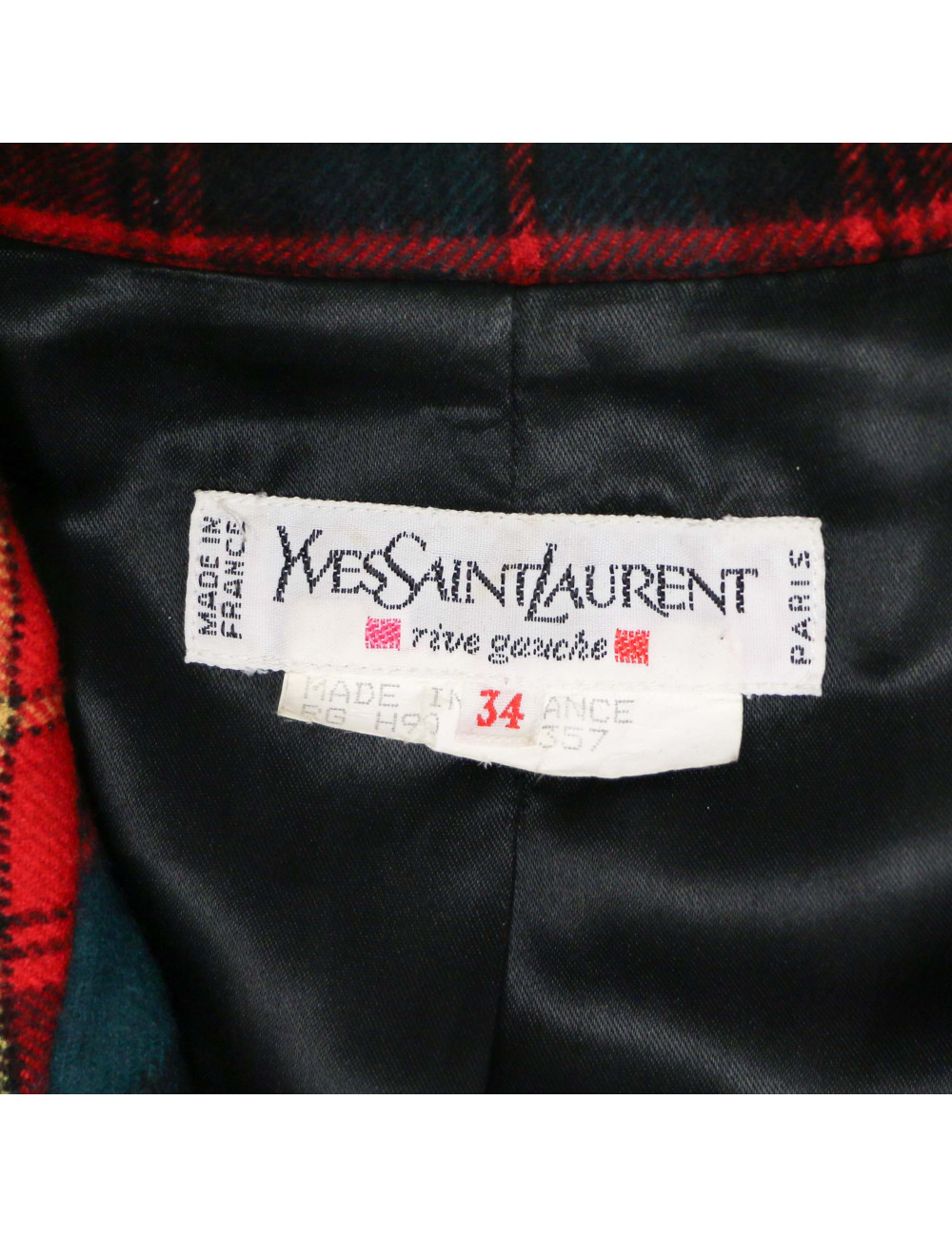 Veste YSL carreaux Vintage