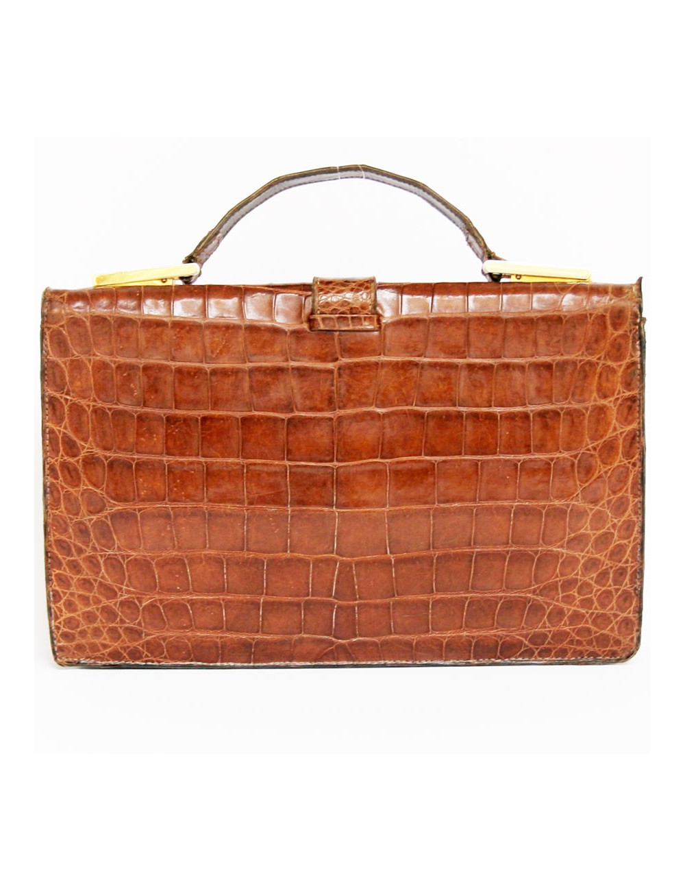 Sac ANONYME en croco marron