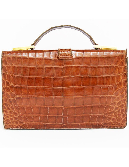 Sac ANONYME en croco marron