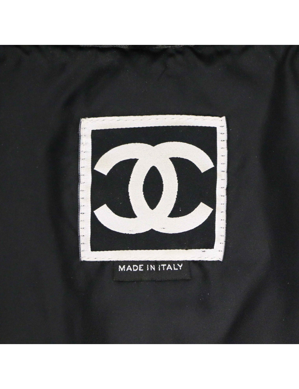 Veste T 34 CHANEL textile et cuir noir