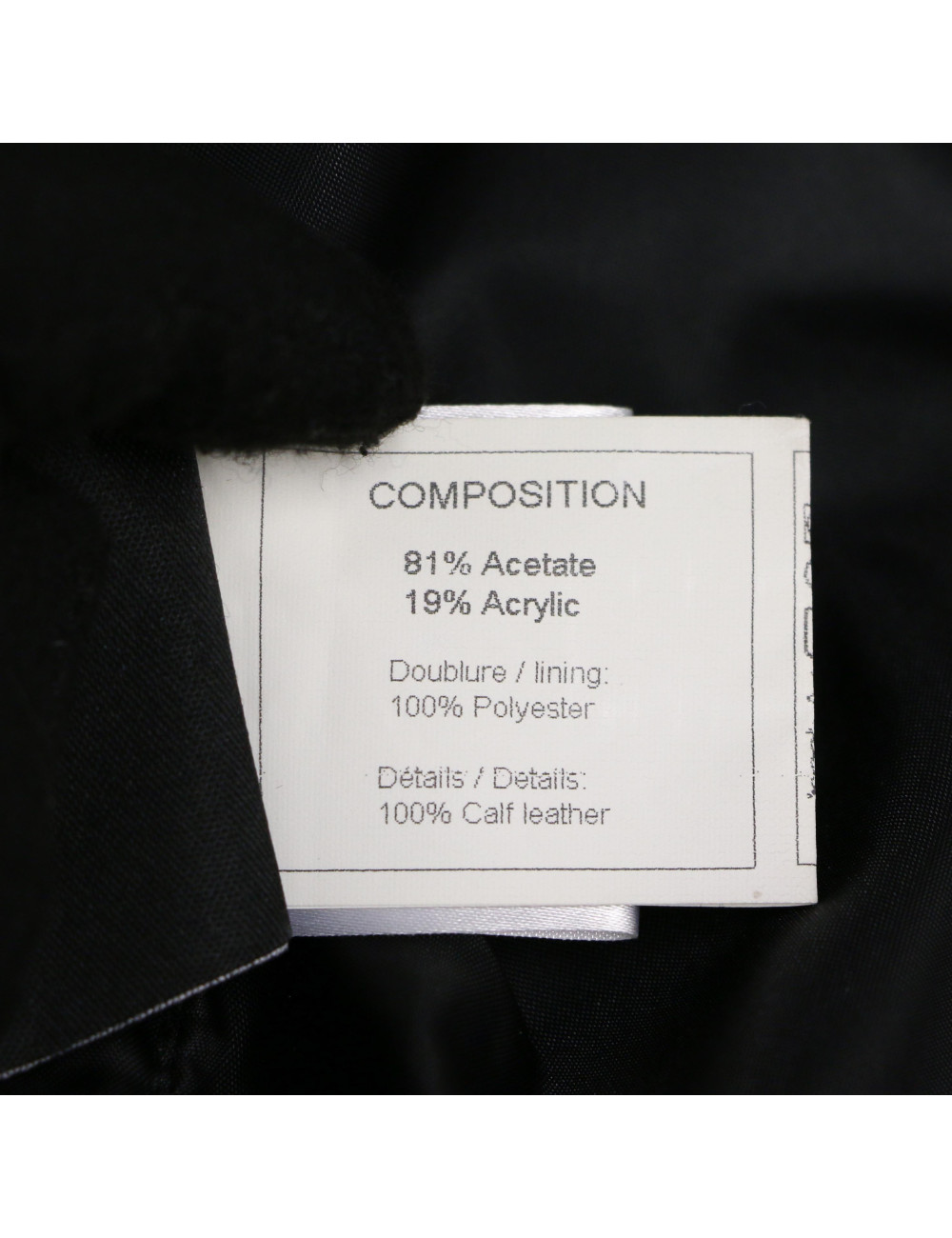 Veste T 34 CHANEL textile et cuir noir