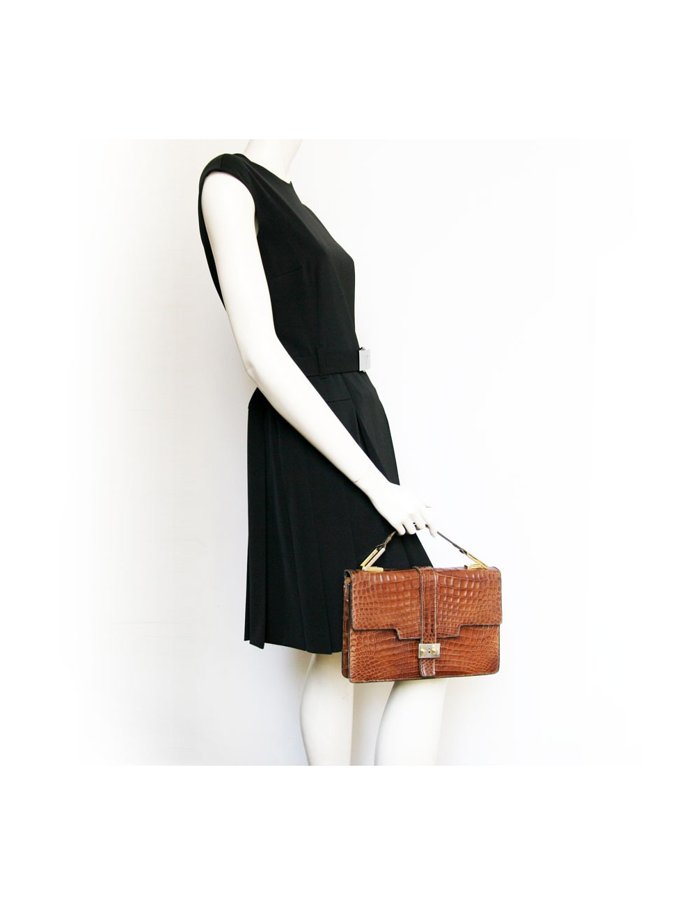 Sac ANONYME en croco marron