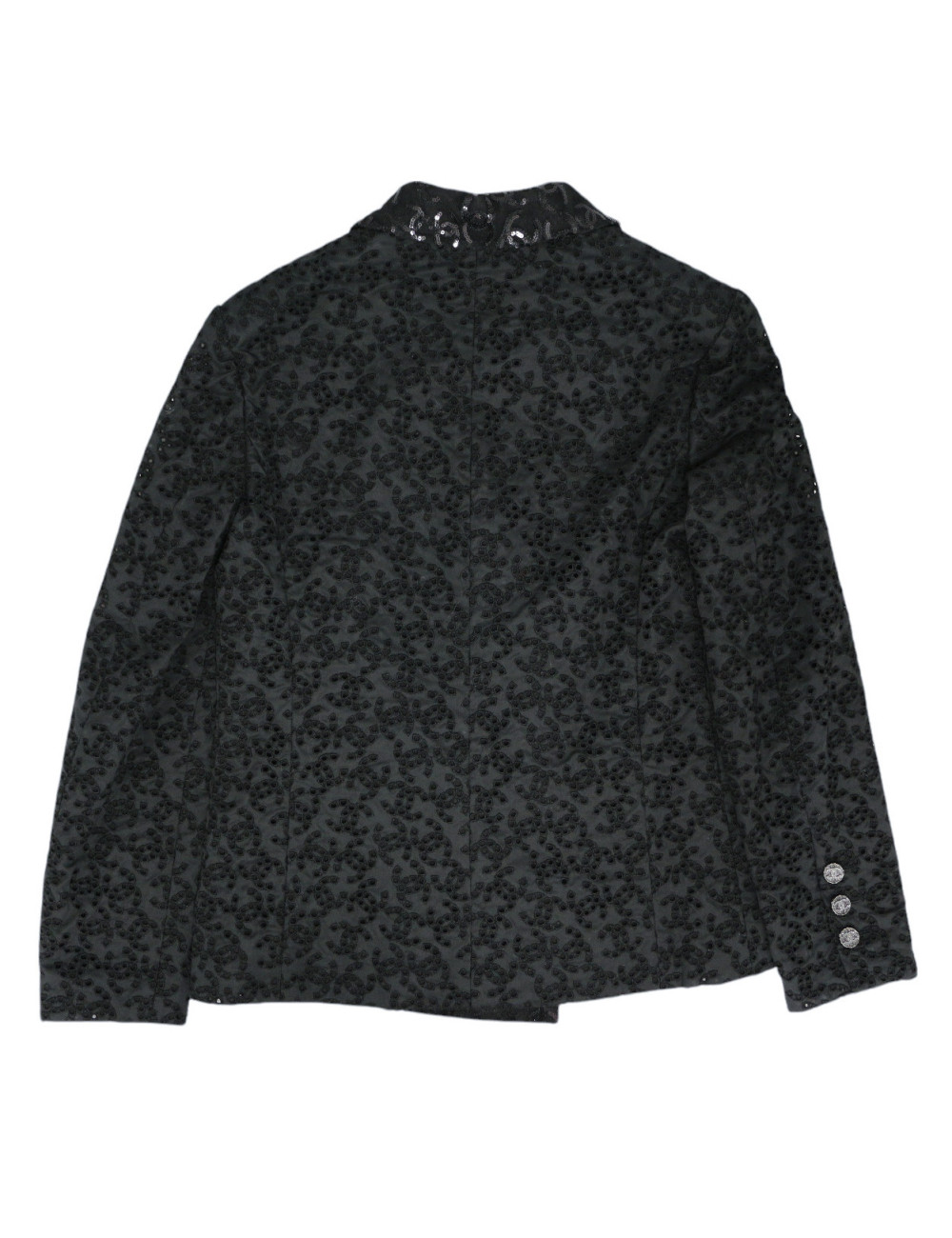 Blazer CHANEL T38 croisé coton noir
