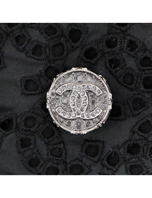 Blazer CHANEL T38 croisé coton noir