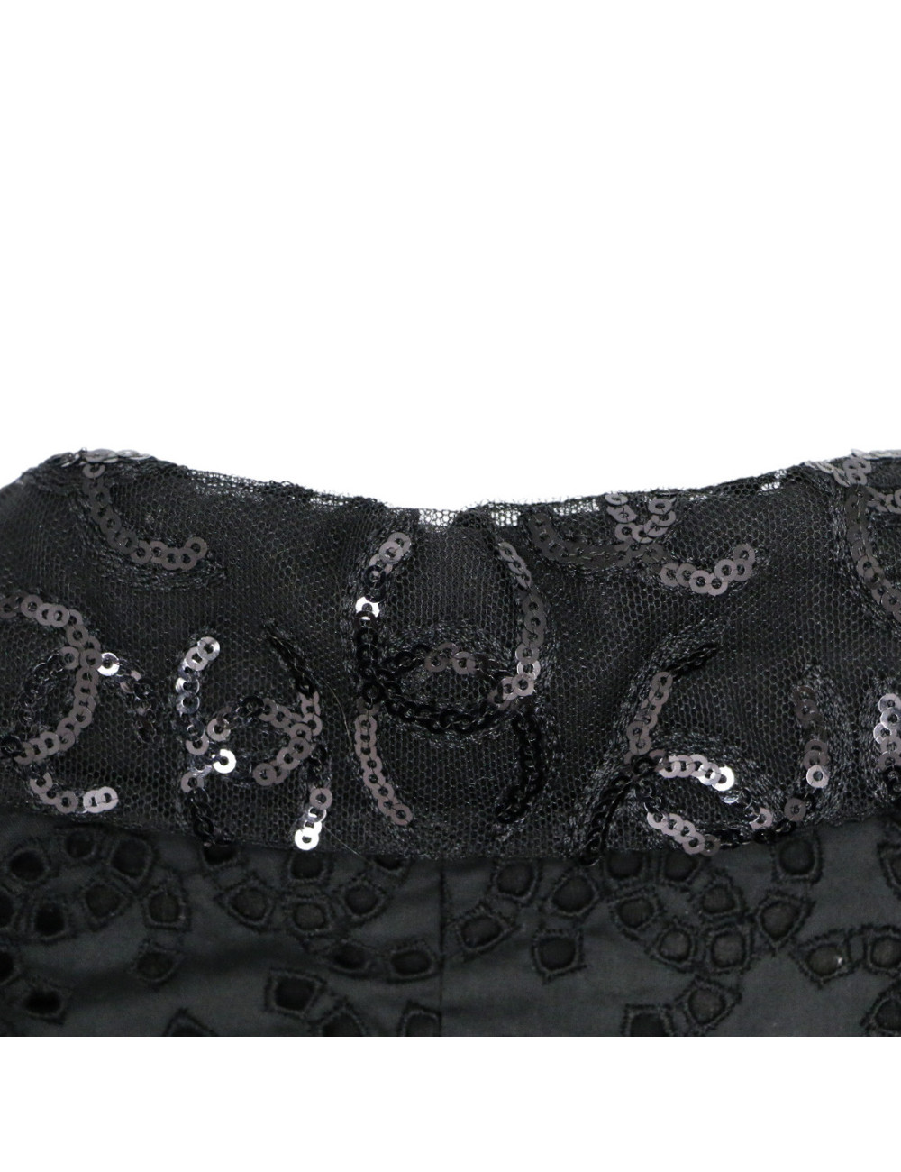 Blazer CHANEL T38 croisé coton noir