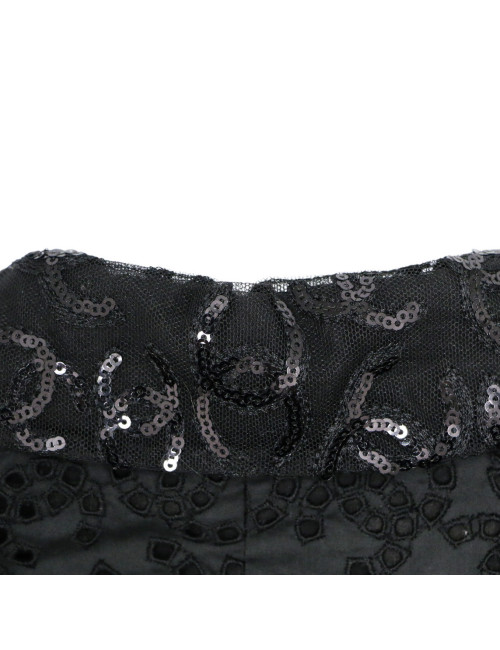 Blazer CHANEL T38 croisé coton noir