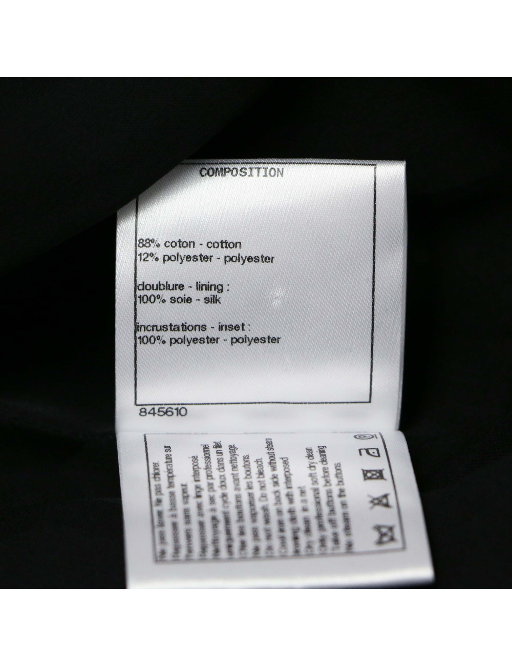 Blazer CHANEL T38 croisé coton noir