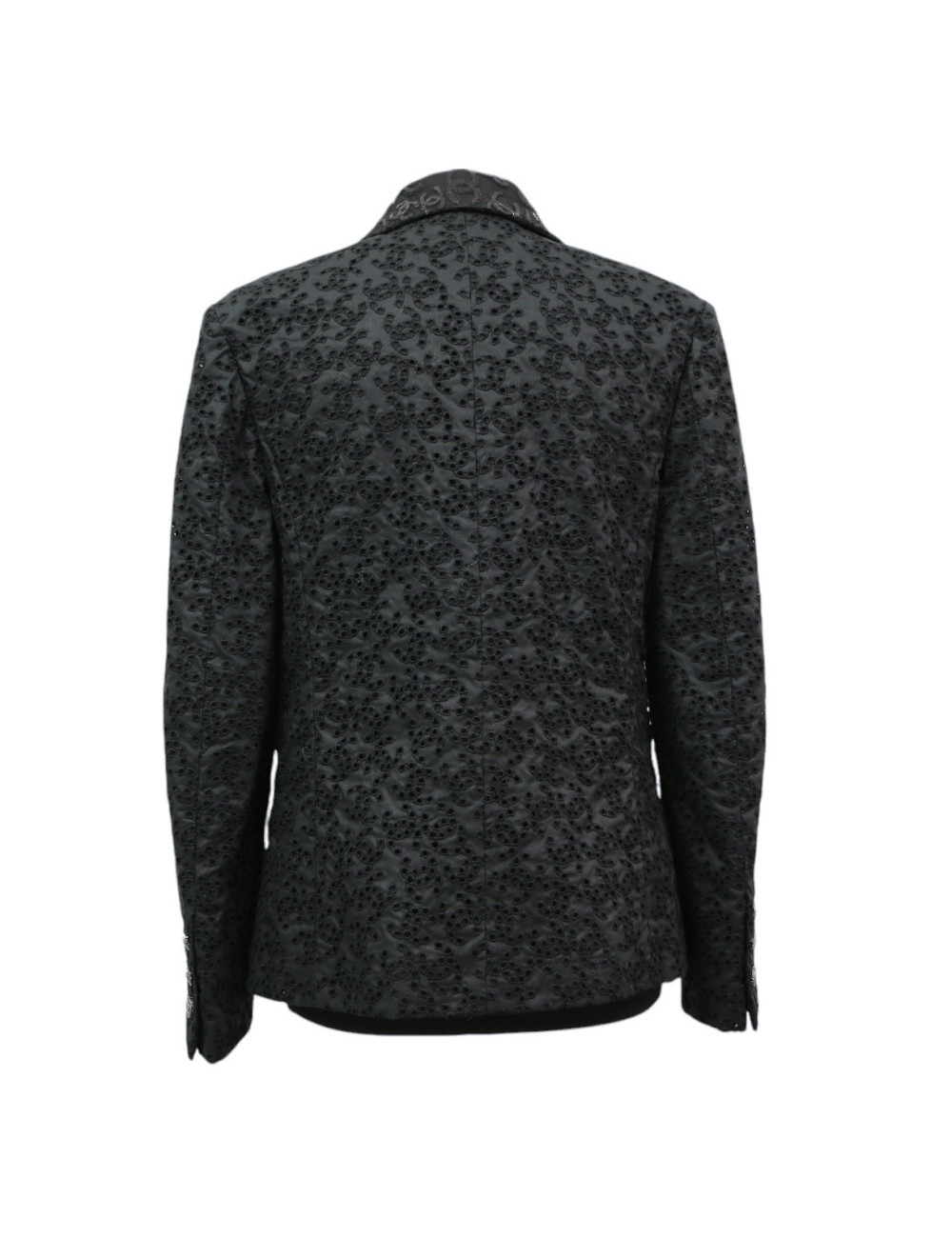Blazer CHANEL T38 croisé coton noir