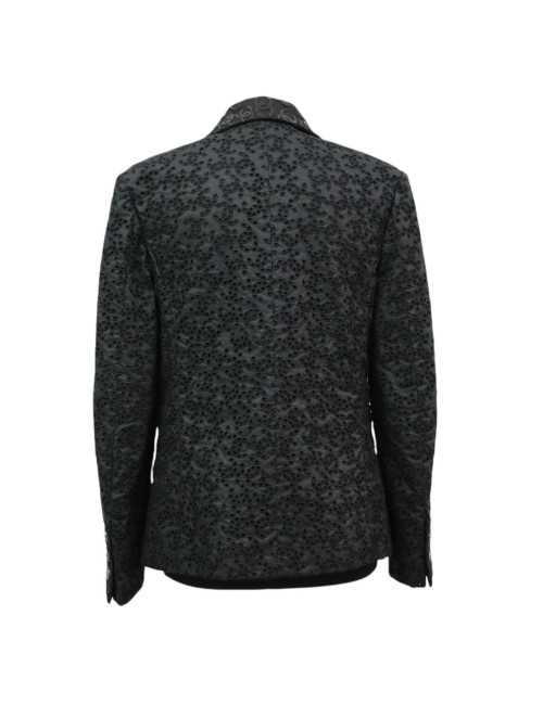 Blazer CHANEL T38 croisé coton noir