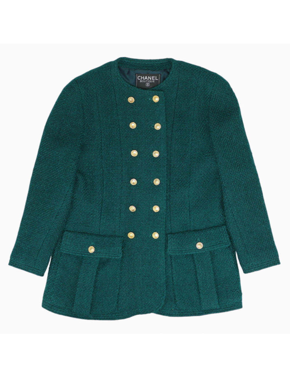 Veste CHANEL verte tweed