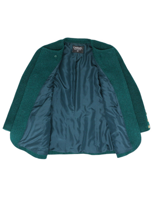 Veste CHANEL verte tweed