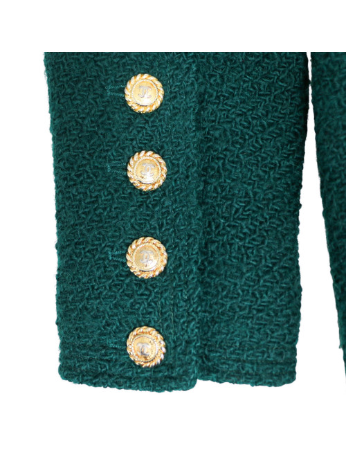 Veste CHANEL verte tweed