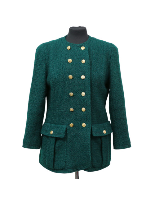 Veste CHANEL verte tweed