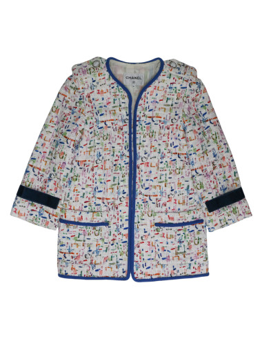 Veste CHANEL tweed blanc 38 2