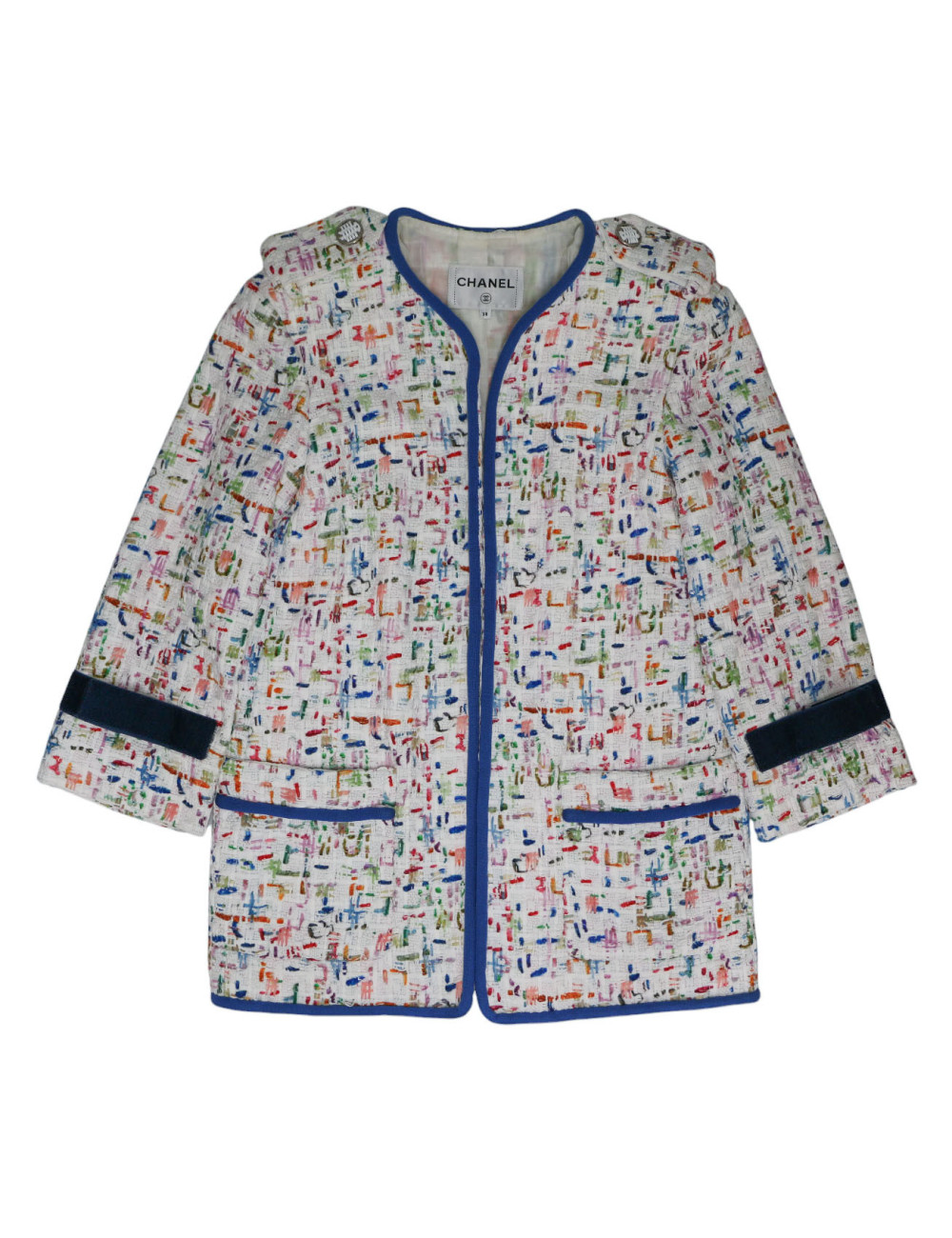 Veste CHANEL tweed blanc 38 