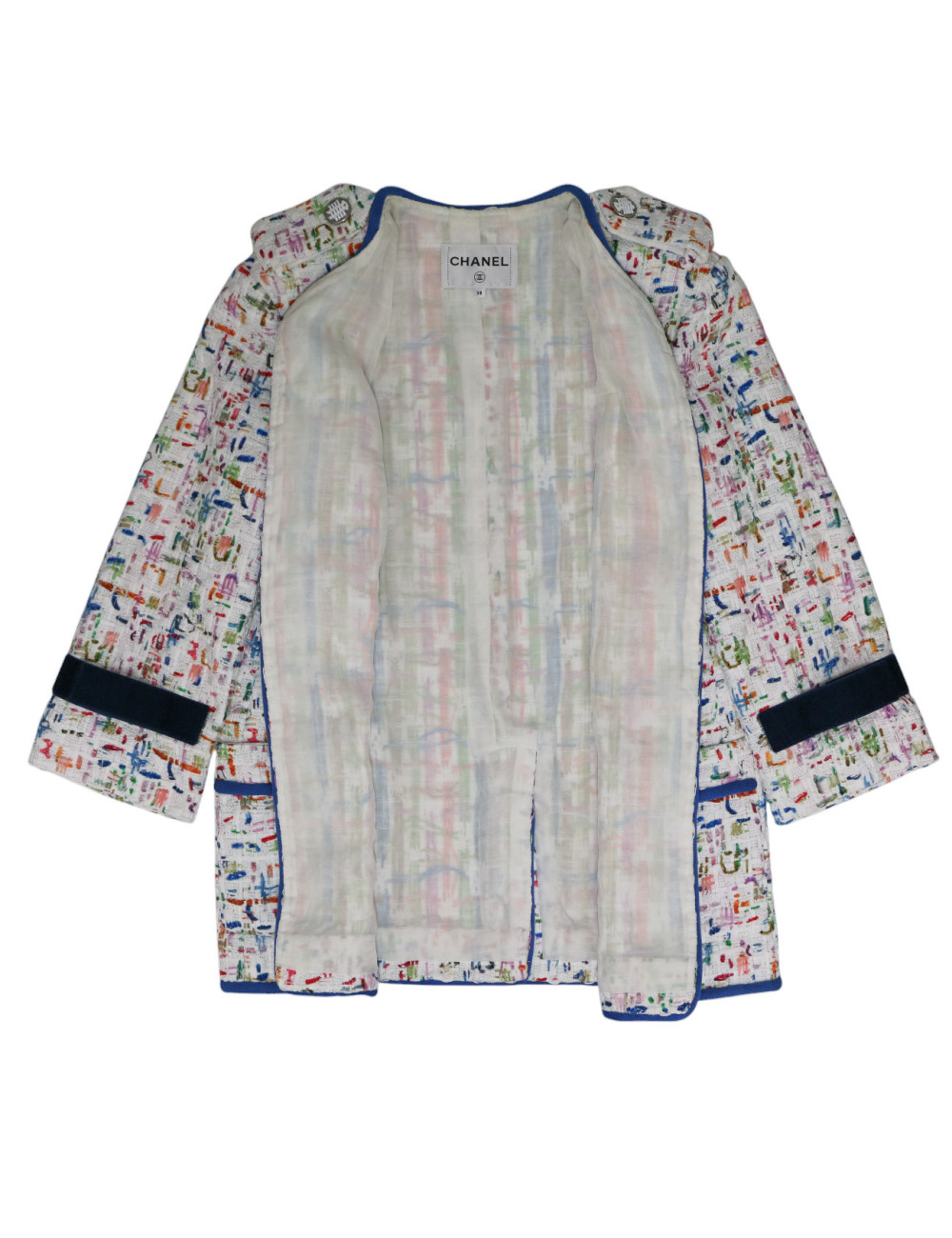 Veste CHANEL tweed blanc 38 