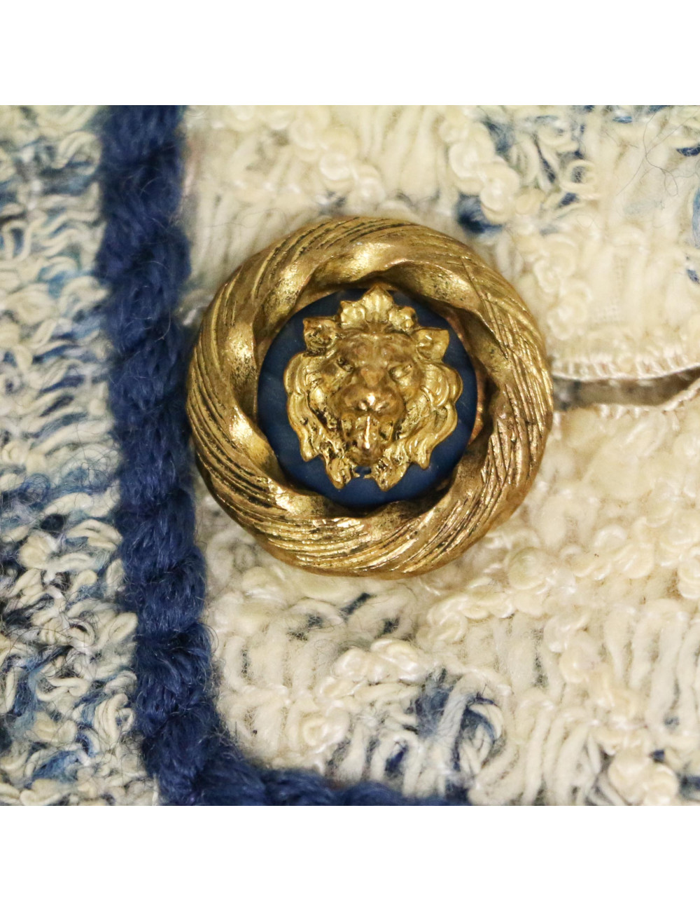 Veste CHANEL Couture T 38 beige bleue