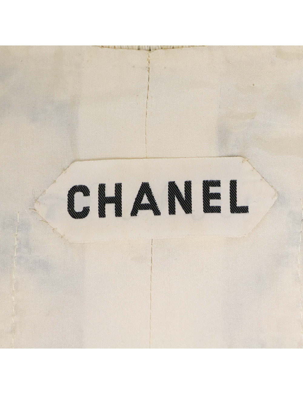 Veste CHANEL Couture T 38 beige bleue