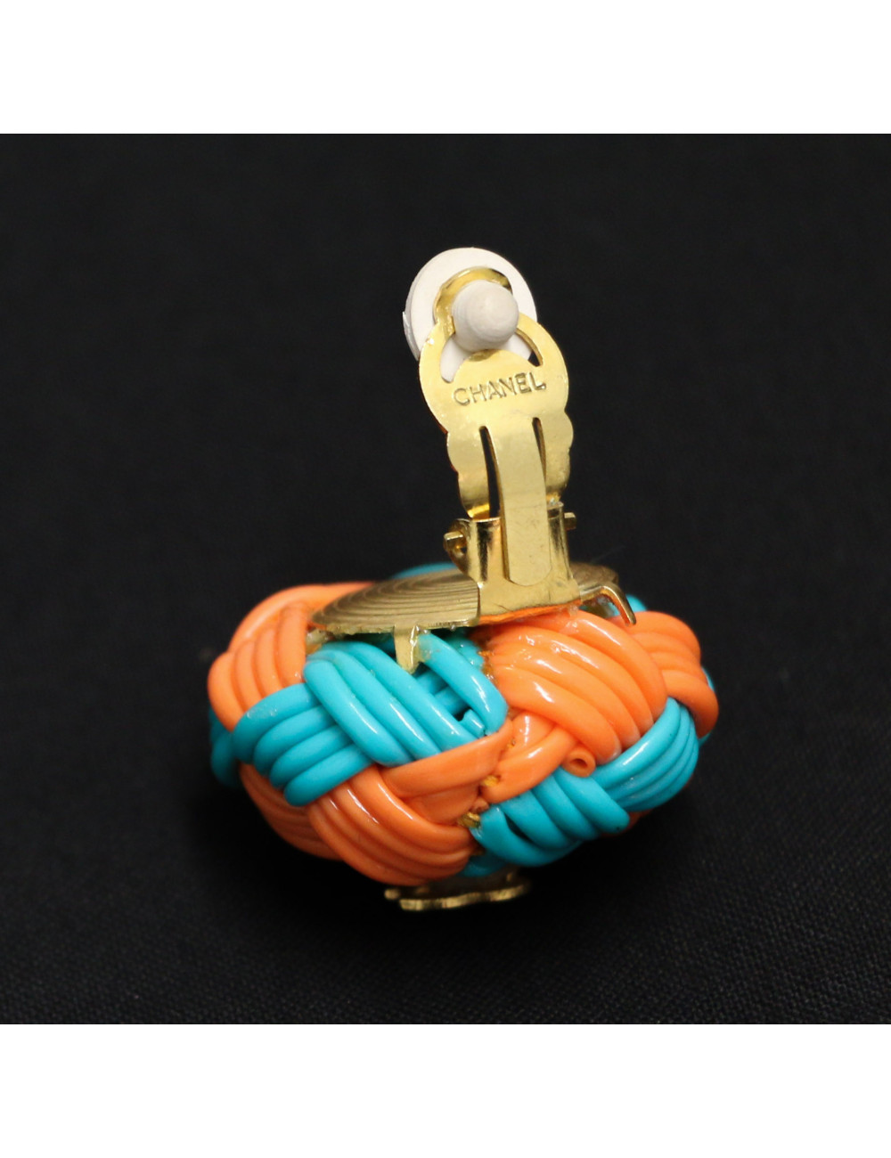 Clips vintage CHANEL perles et plastique