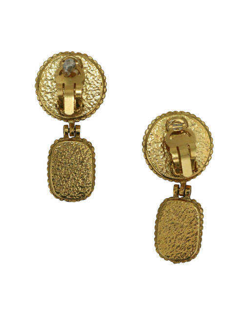 Clips CHANEL pâte de verre Vintage