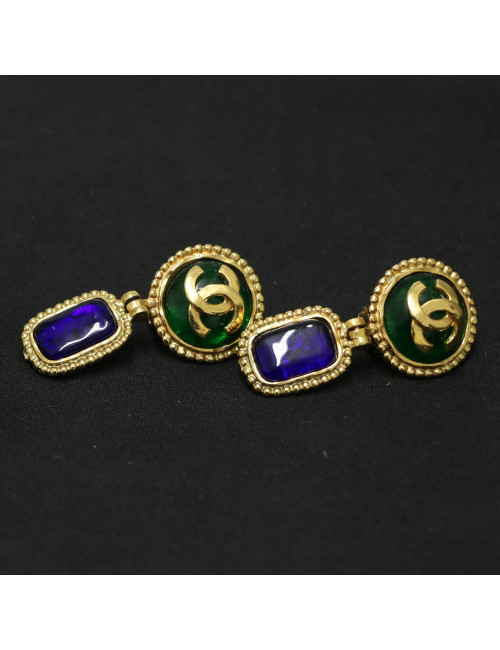 Clips CHANEL pâte de verre Vintage