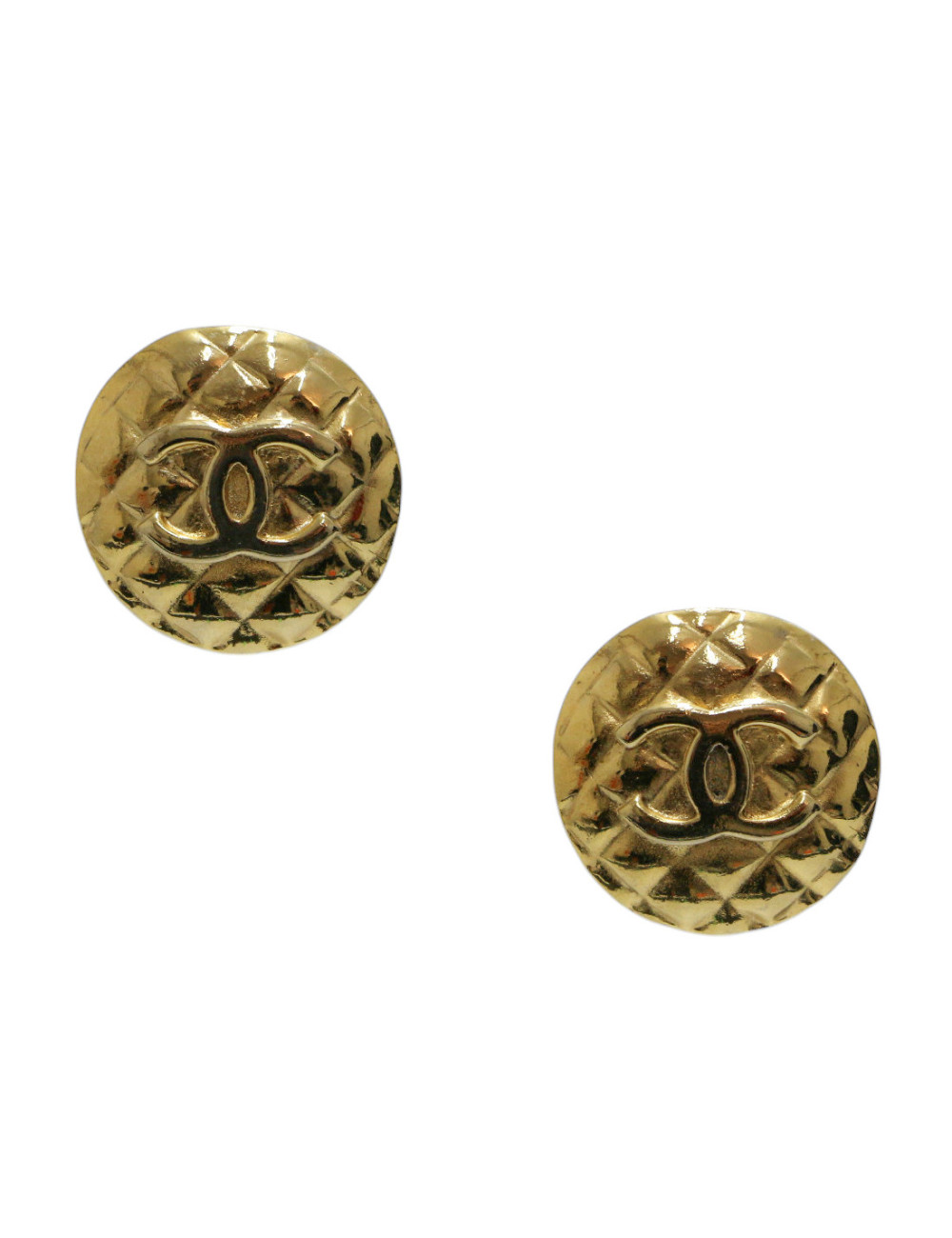 Clips CHANEL matelassé doré Vintage