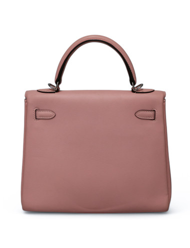 Sac HERMES Kelly 25 rose Sakura cuir swift 2