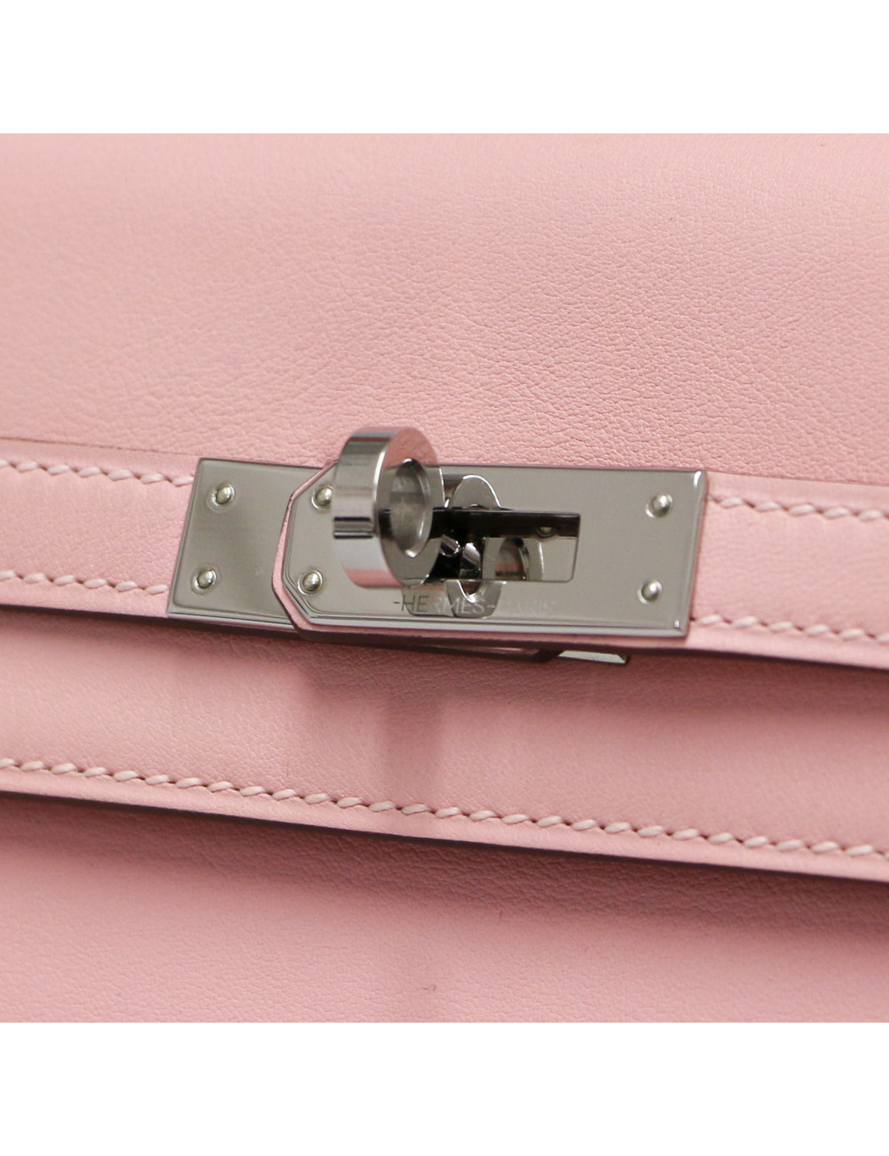Sac HERMES Kelly 25 rose Sakura cuir swift