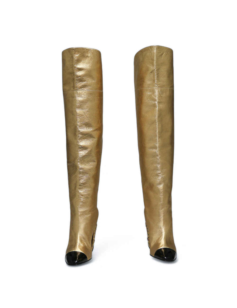 Robe pull T 38 CHANEL laine noire et blanche imprimé géométrique