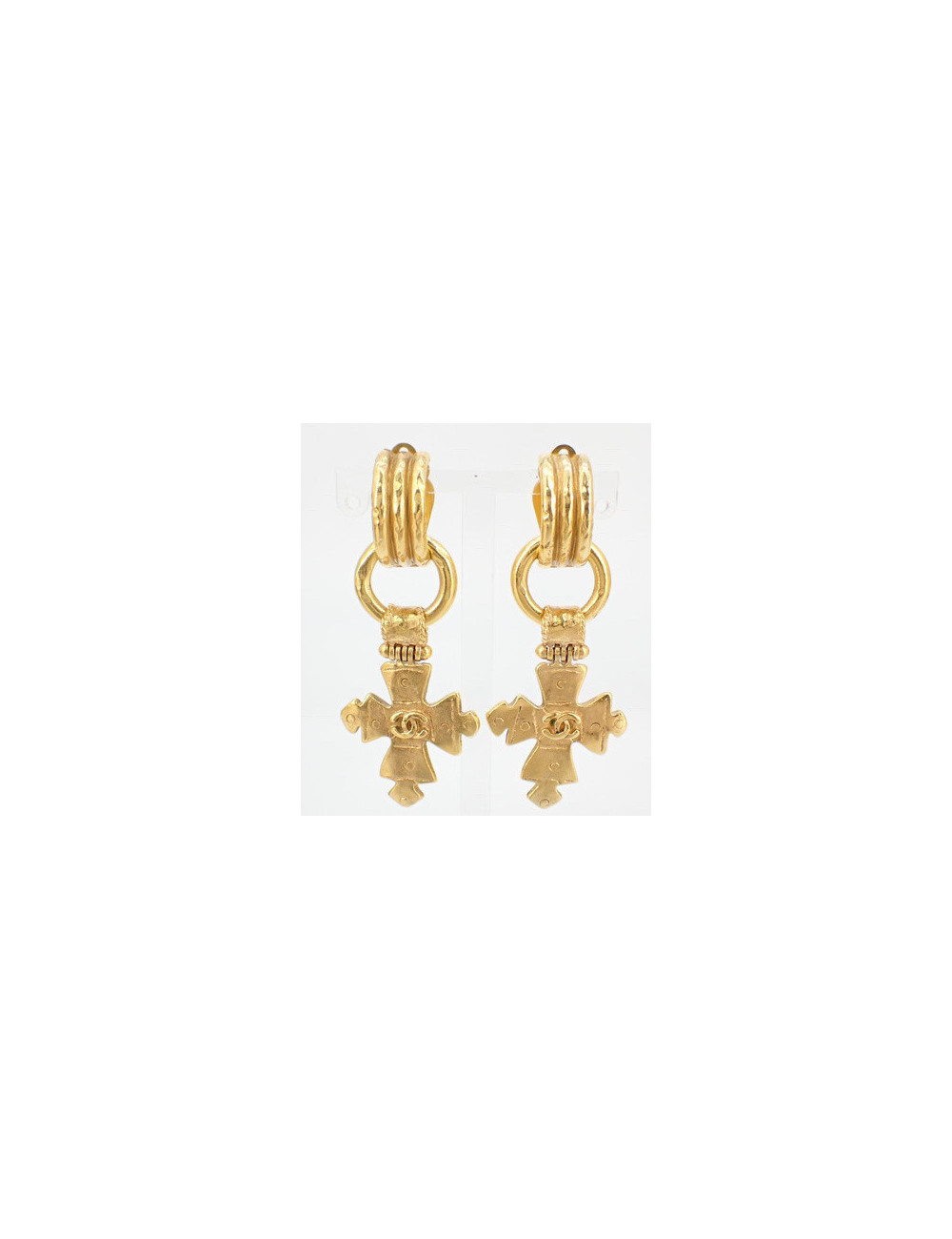 Boucles d'oreille CHANEL croix