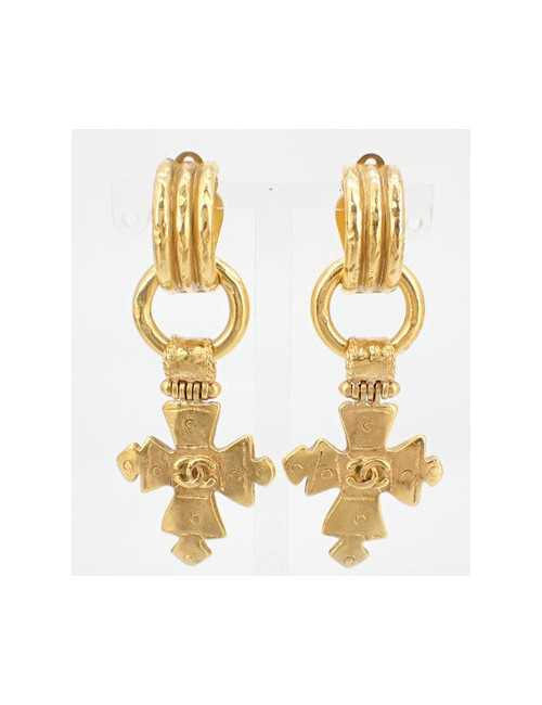 Boucles d'oreille CHANEL croix