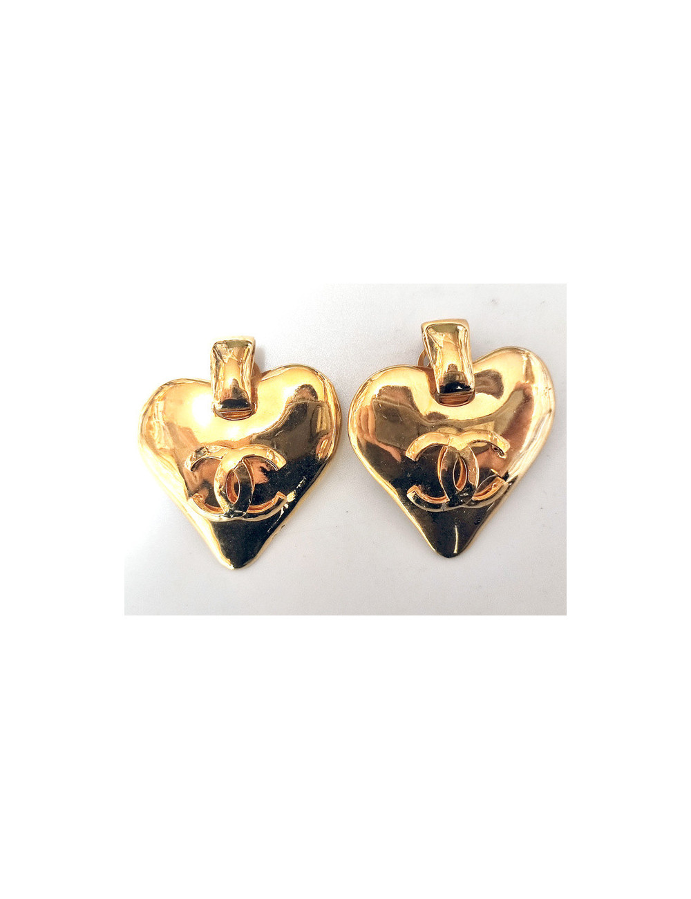 Clips d'oreilles CHANEL 1993 coeur
