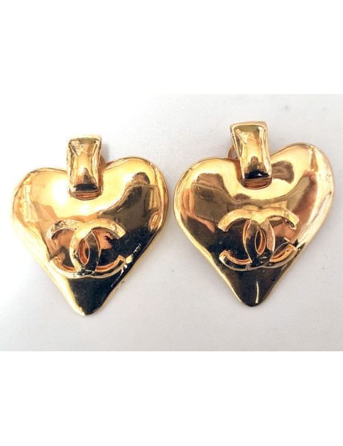 Clips d'oreilles CHANEL 1993 coeur