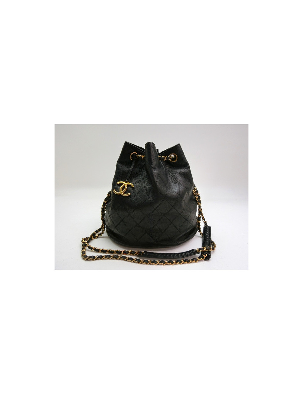 Sac bourse Chanel matelassé noir : magnifique sac Chanel vintage