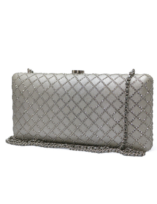 Sac du soir CHANEL strass argenté