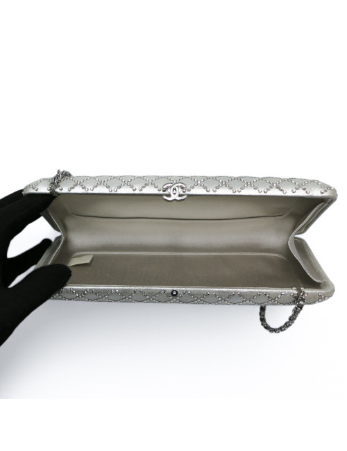 Sac du soir CHANEL strass argenté