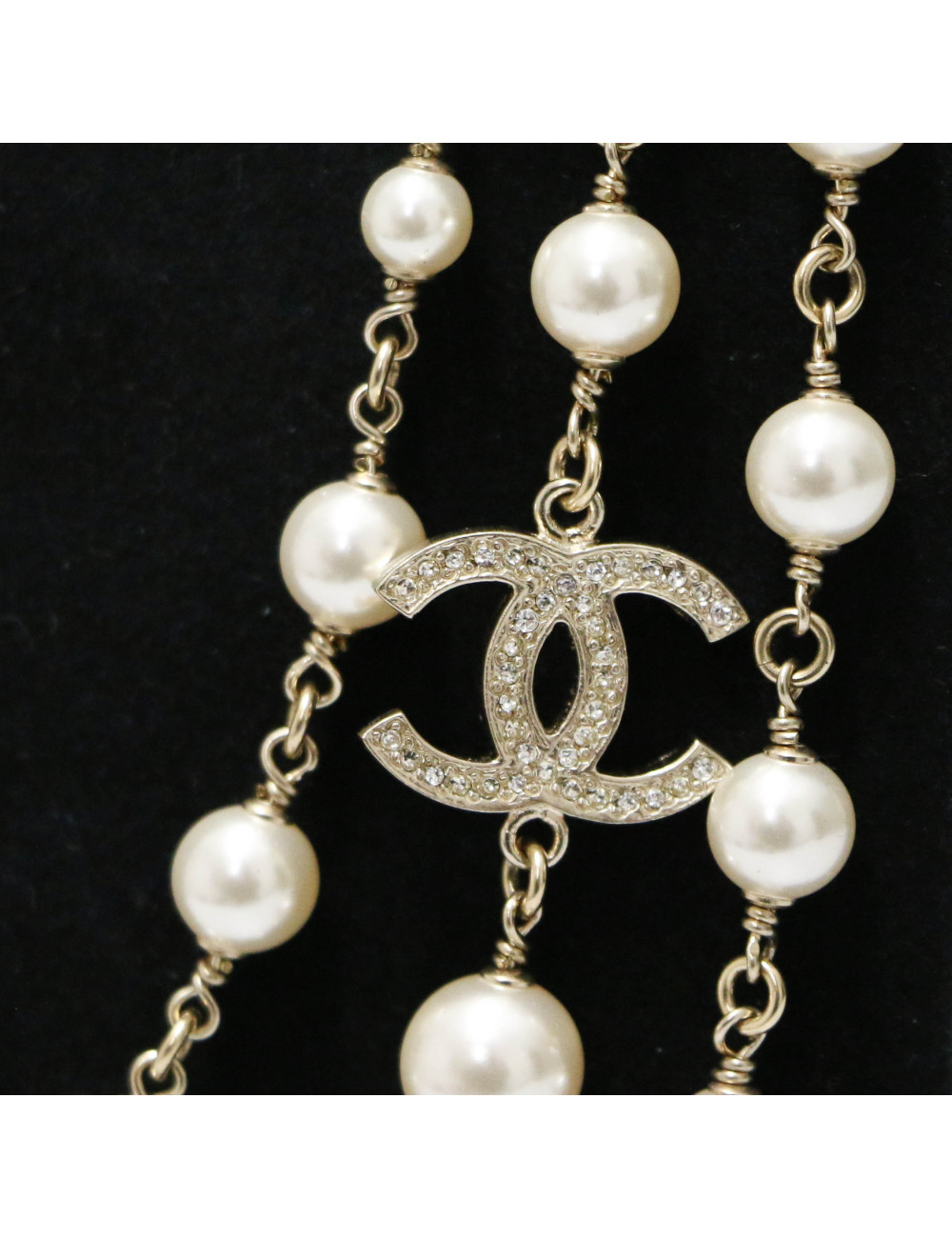 Sautoir Chanel multirangs doré : livré dans sa boîte Chanel d'origine