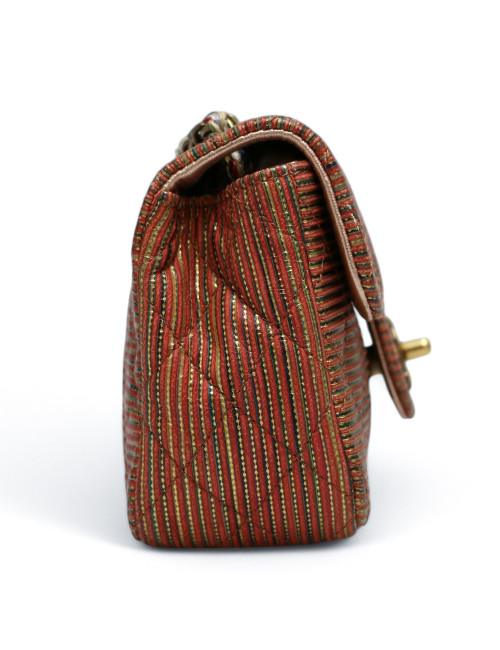 Sac CHANEL cuir doré et orange