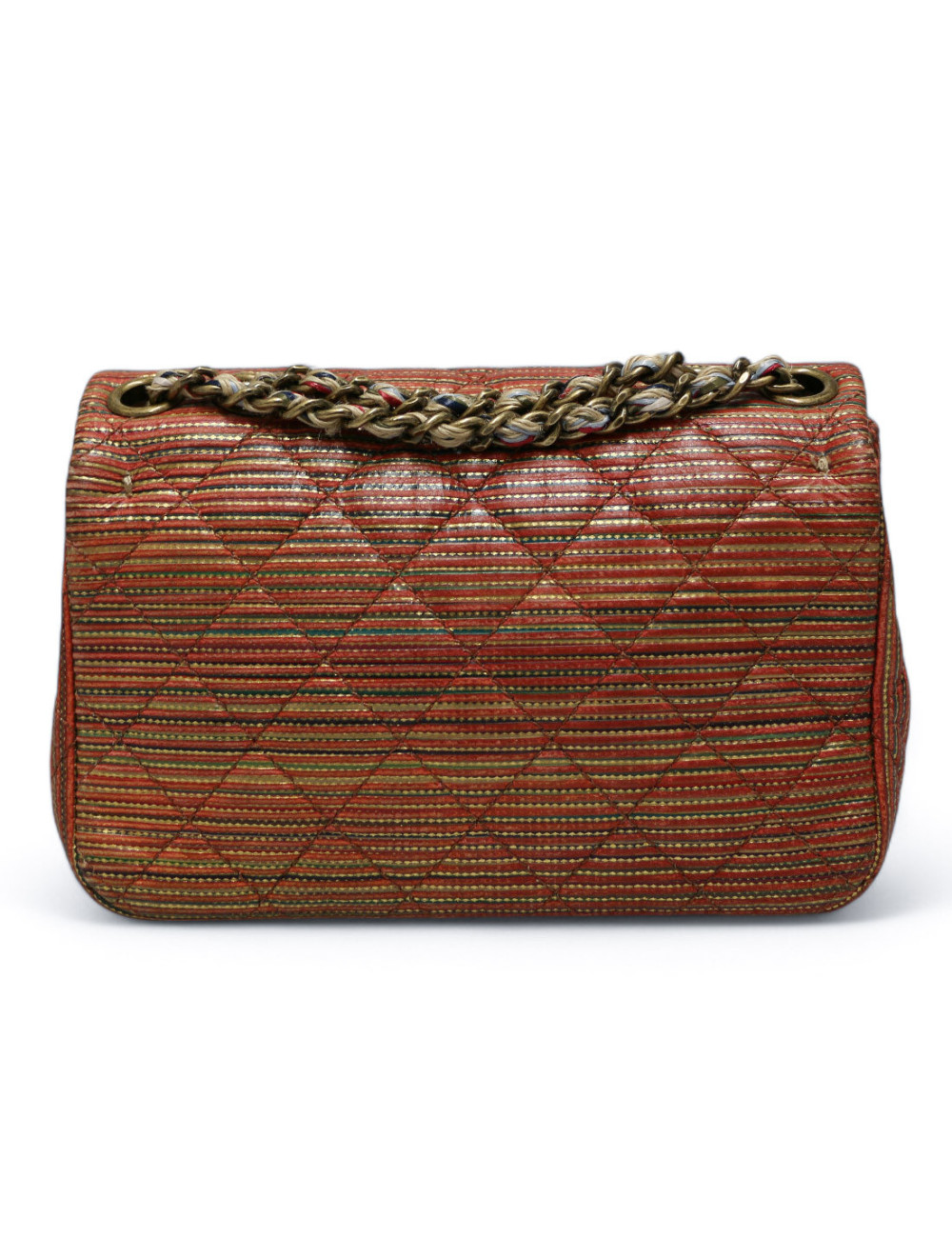 Sac CHANEL cuir doré et orange