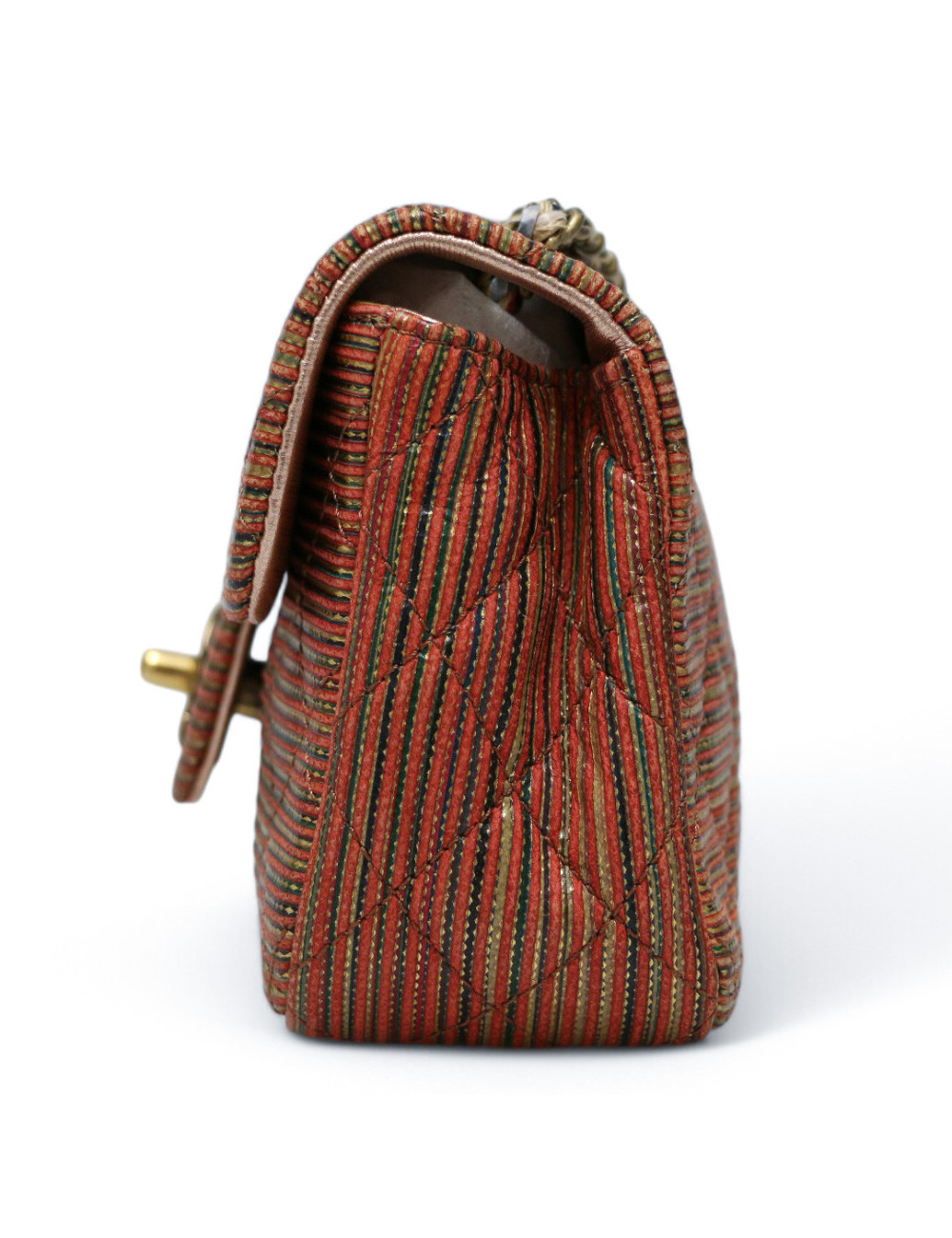 Sac CHANEL cuir doré et orange