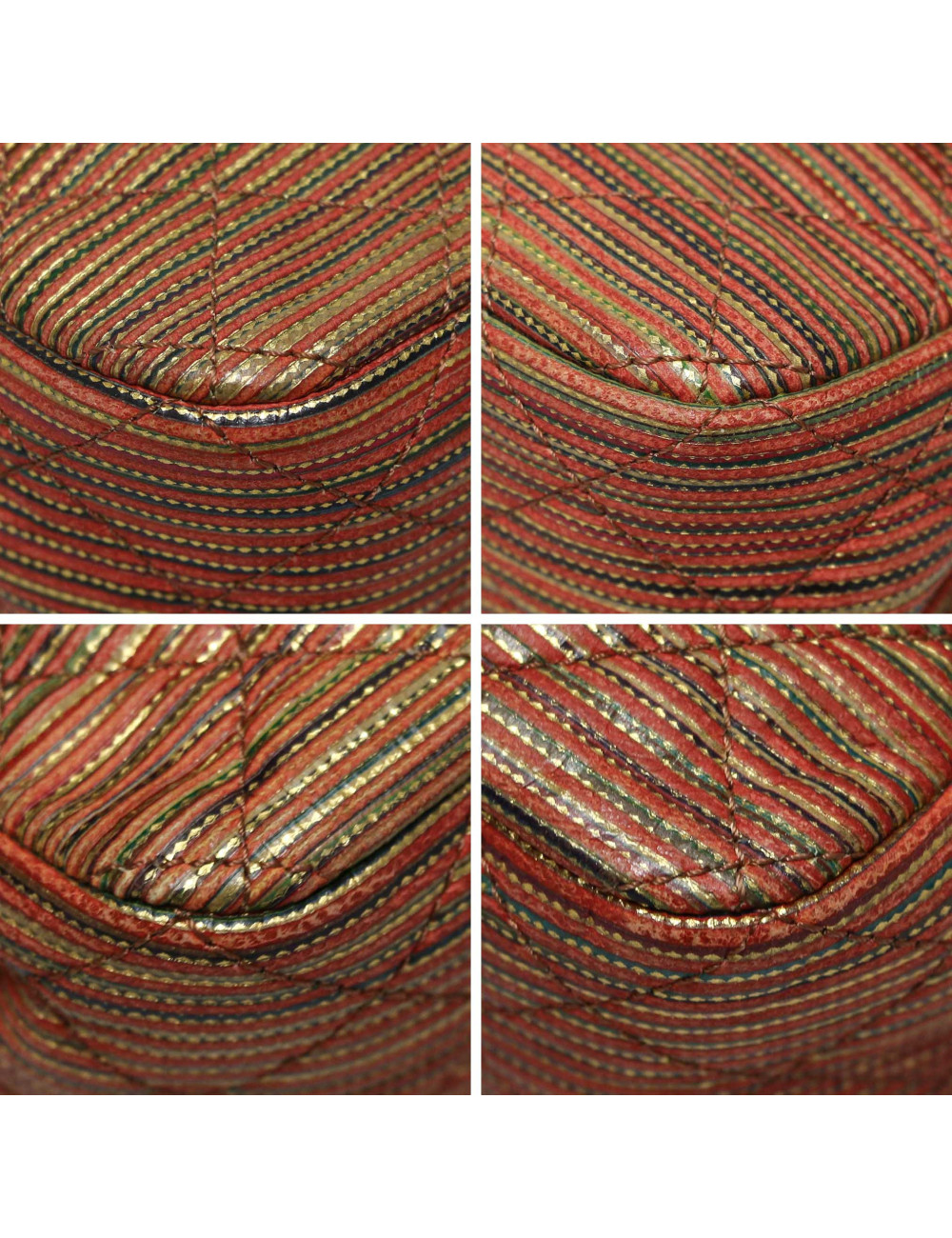 Sac CHANEL cuir doré et orange