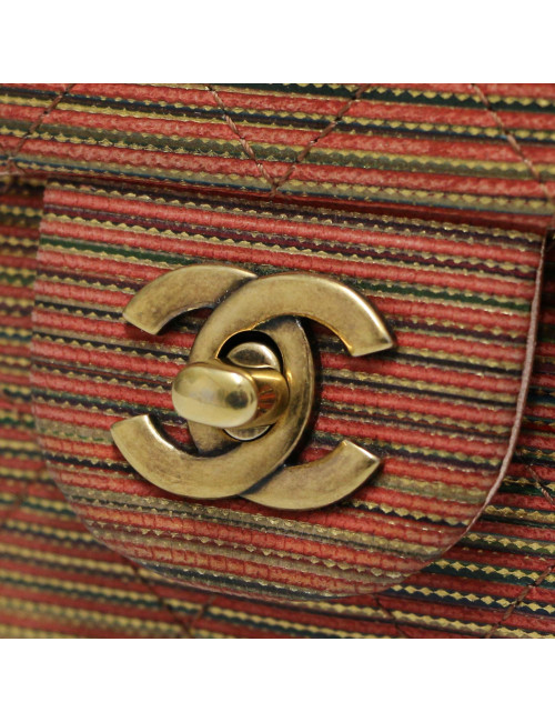 Sac CHANEL cuir doré et orange