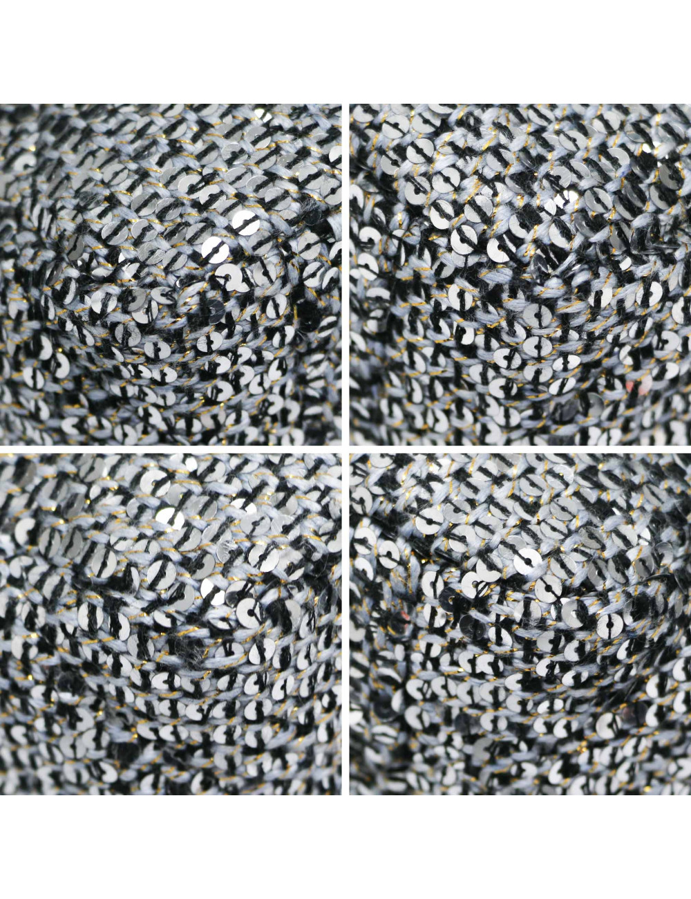 Sac 19 CHANEL laine grise  sequins