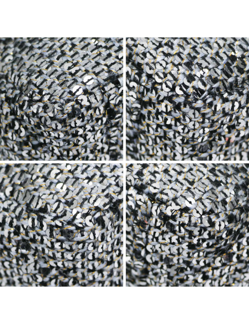 Sac 19 CHANEL laine grise  sequins