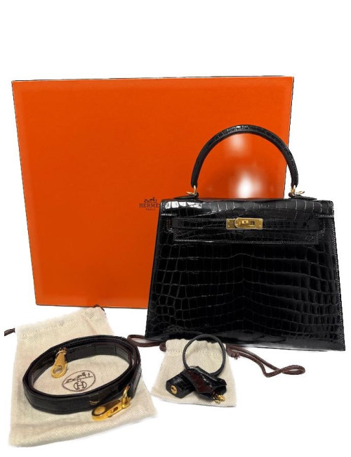 Kelly 25 HERMES sellier crocodile niloticus occasion certifiée