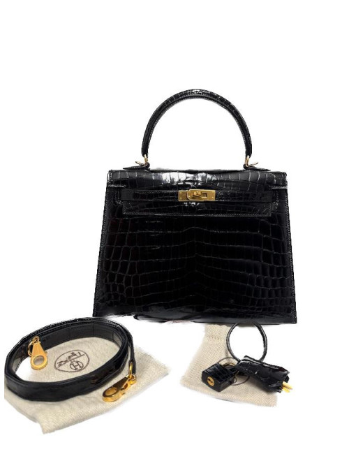 Kelly 25 HERMES sellier crocodile niloticus occasion certifiée
